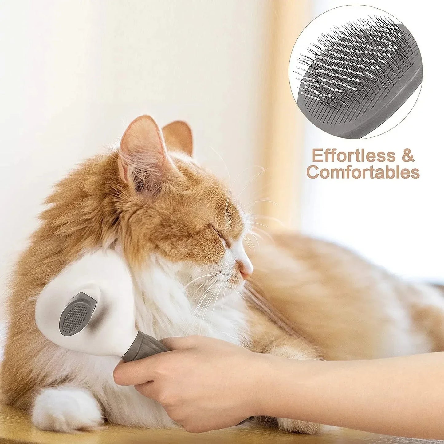 Self-Cleaning Pet Hair Removal Brush – Dematting Comb for Dogs & Cats
