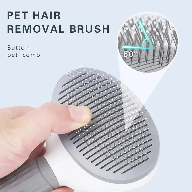 Self-Cleaning Pet Hair Removal Brush – Dematting Comb for Dogs & Cats