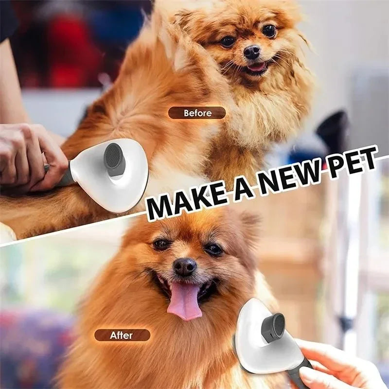 Self-Cleaning Pet Hair Removal Brush – Dematting Comb for Dogs & Cats