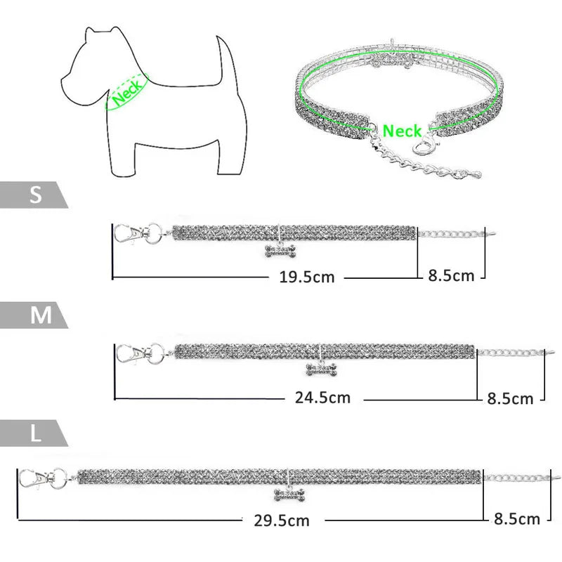 GlimmerBone Luxe - Adjustable Crystal Pet Collar