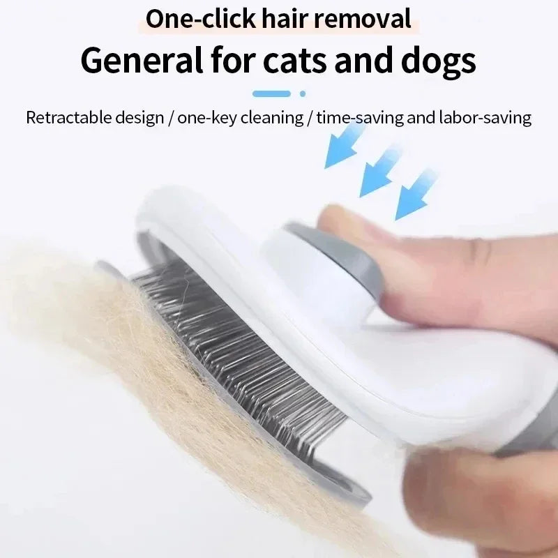 Self-Cleaning Pet Hair Removal Brush – Dematting Comb for Dogs & Cats
