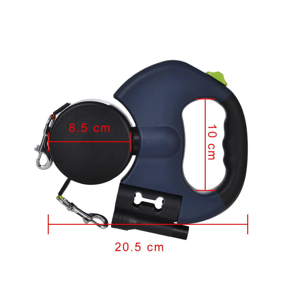 3m Retractable Dual Dog Lead