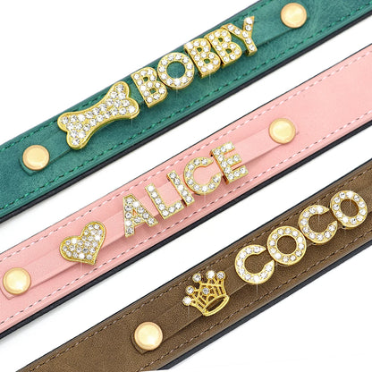 Custom Bling Leather Dog Collar