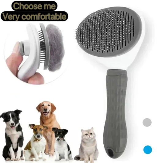 Self-Cleaning Pet Hair Removal Brush – Dematting Comb for Dogs & Cats