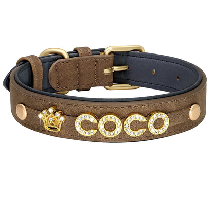 Custom Bling Leather Dog Collar