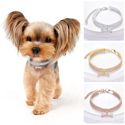 GlimmerBone Luxe - Adjustable Crystal Pet Collar