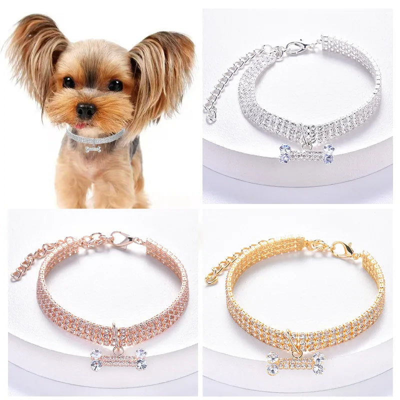 GlimmerBone Luxe - Adjustable Crystal Pet Collar