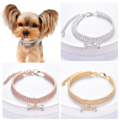 GlimmerBone Luxe - Adjustable Crystal Pet Collar