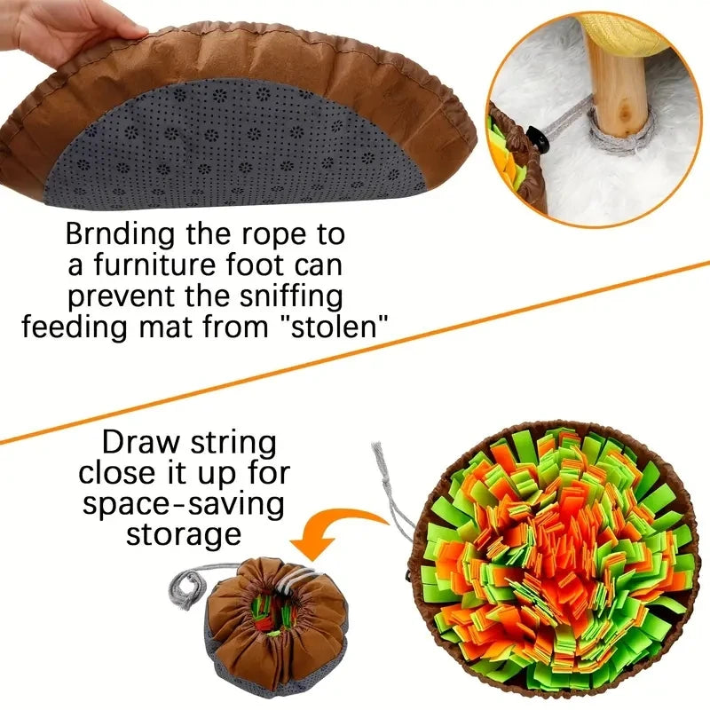 Felt Sniffing Mat for Dogs – Washable, Foldable Slow Feeder & Training Toy