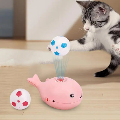 Interactive Floating Ball Cat Toy – Whale-Themed Indoor Fun