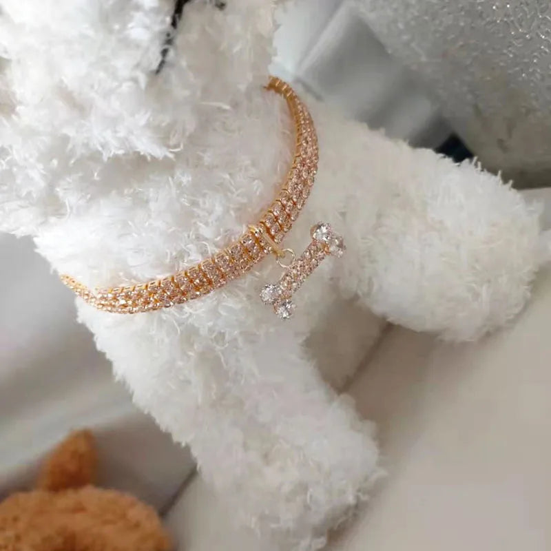 GlimmerBone Luxe - Adjustable Crystal Pet Collar