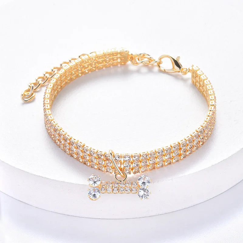GlimmerBone Luxe - Adjustable Crystal Pet Collar