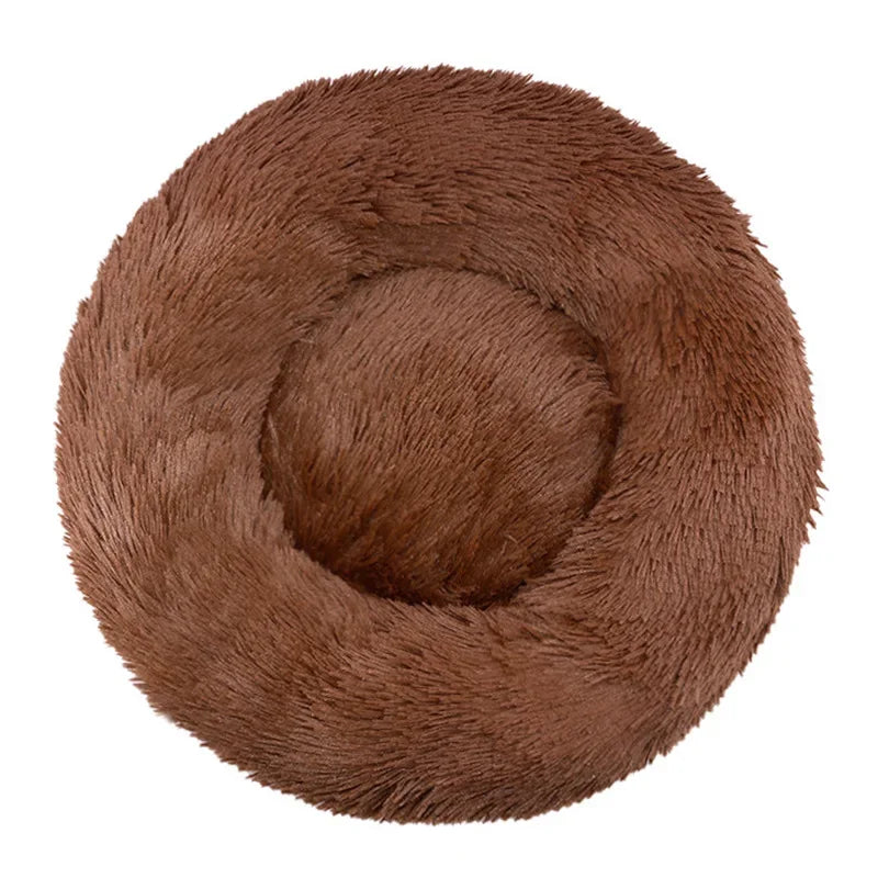 Round Plush Pet Bed – Ultra Soft, Warm, and Washable for Cats & Dogs