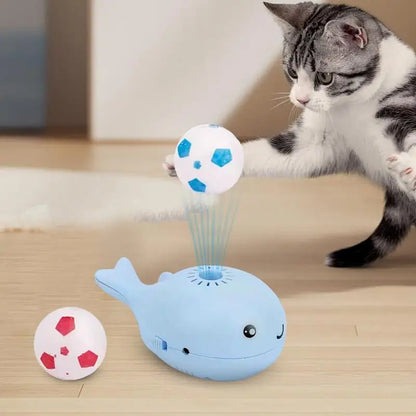 Interactive Floating Ball Cat Toy – Whale-Themed Indoor Fun