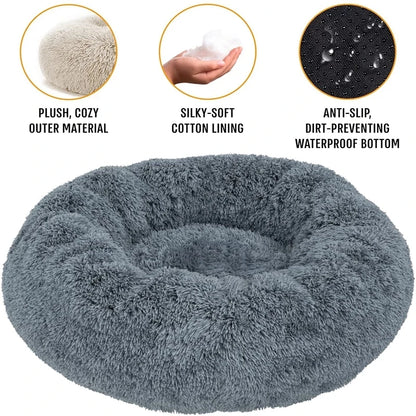 Round Plush Pet Bed – Ultra Soft, Warm, and Washable for Cats & Dogs