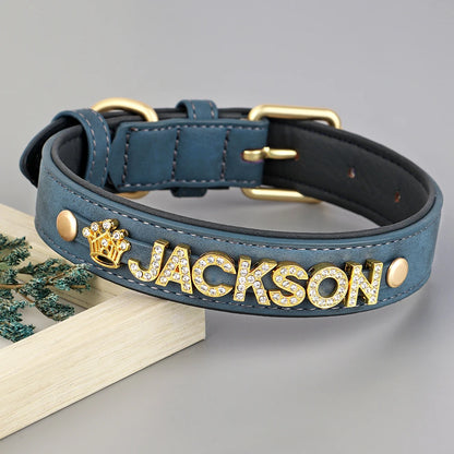 Custom Bling Leather Dog Collar