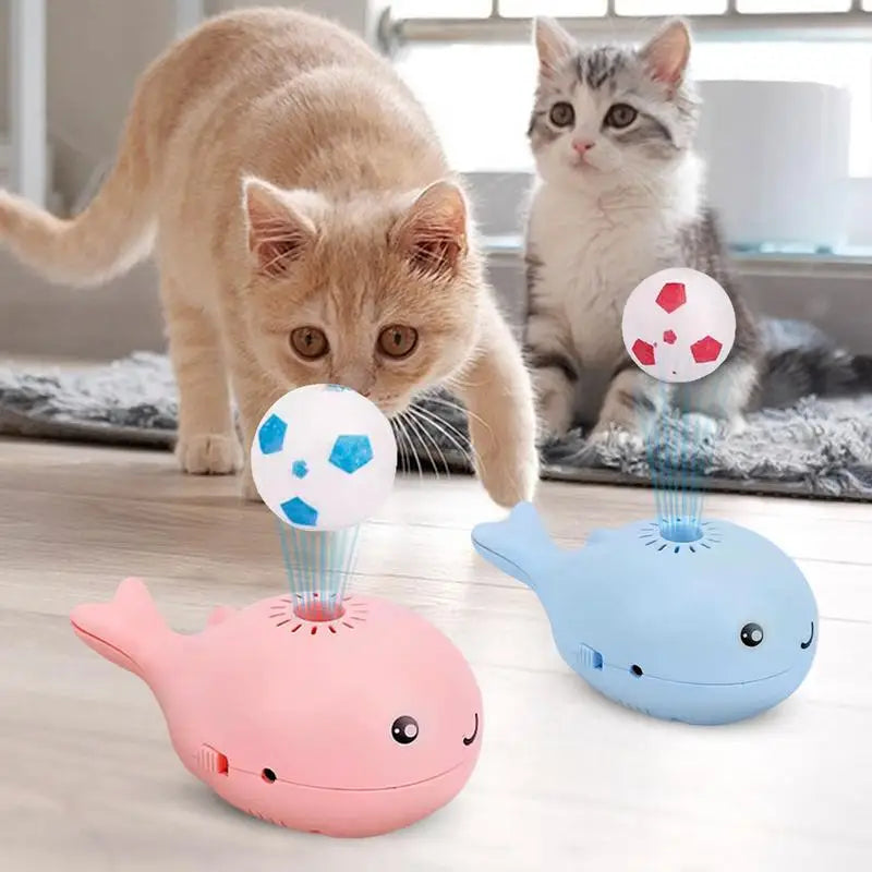 Interactive Floating Ball Cat Toy – Whale-Themed Indoor Fun