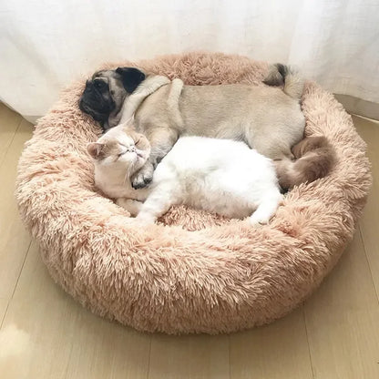 Round Plush Pet Bed – Ultra Soft, Warm, and Washable for Cats & Dogs