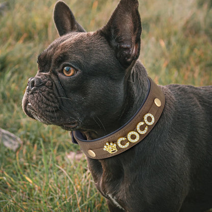 Custom Bling Leather Dog Collar