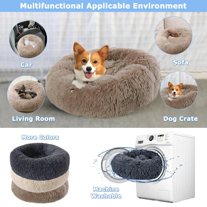 Round Plush Pet Bed – Ultra Soft, Warm, and Washable for Cats & Dogs
