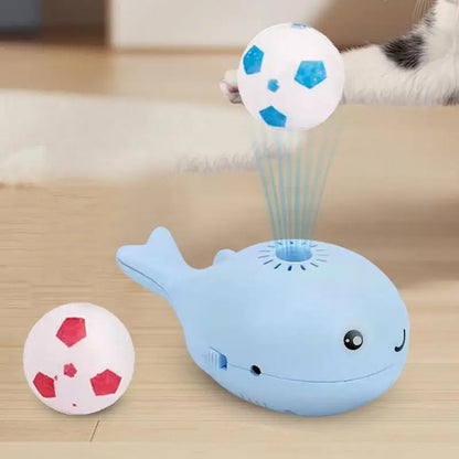 Interactive Floating Ball Cat Toy – Whale-Themed Indoor Fun