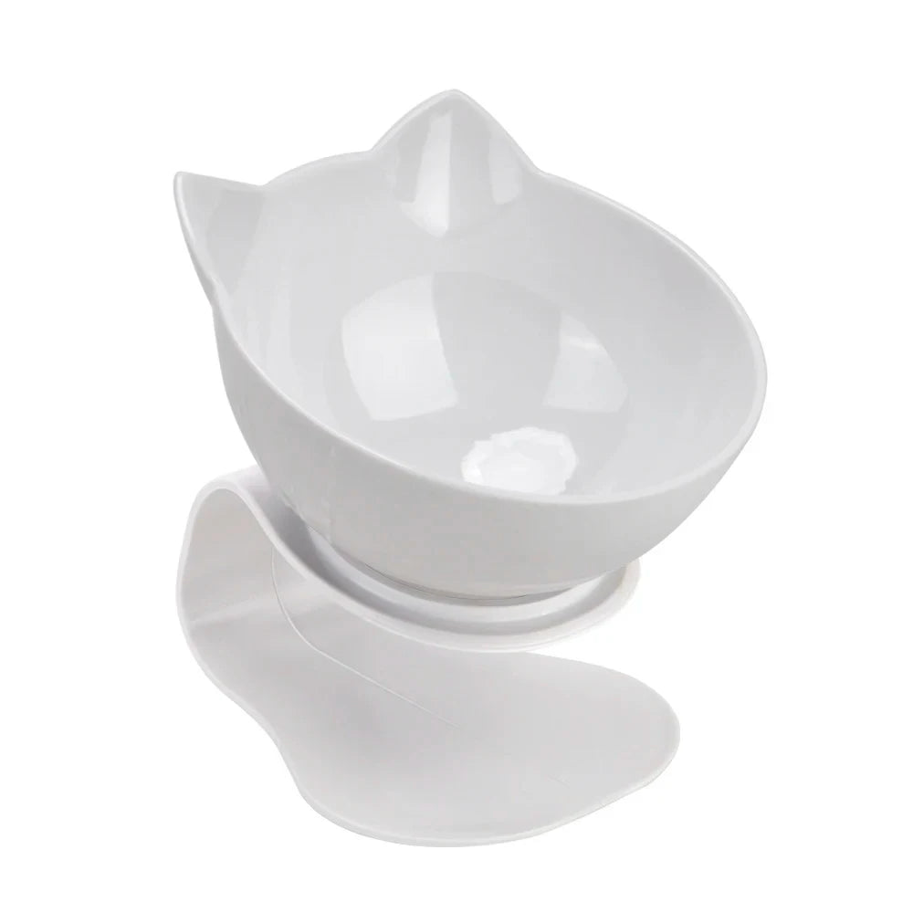 Non-Slip Double Elevated Cat Bowls with Stand – 15° Tilted Raised Feeding Station