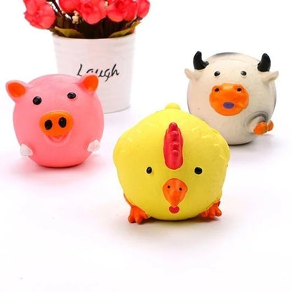 Squeaky Latex Animal Toy for Dogs – Pig, Chicken or Cow