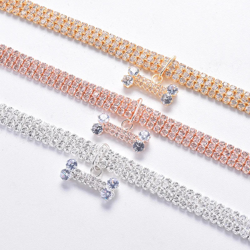 GlimmerBone Luxe - Adjustable Crystal Pet Collar
