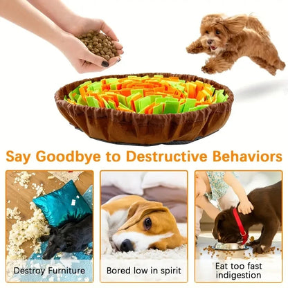 Felt Sniffing Mat for Dogs – Washable, Foldable Slow Feeder & Training Toy