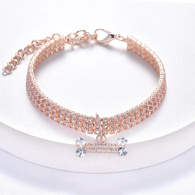 GlimmerBone Luxe - Adjustable Crystal Pet Collar