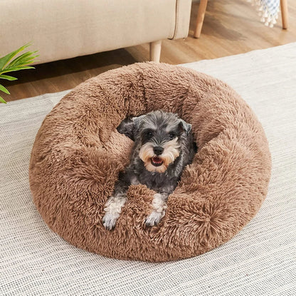 Round Plush Pet Bed – Ultra Soft, Warm, and Washable for Cats & Dogs