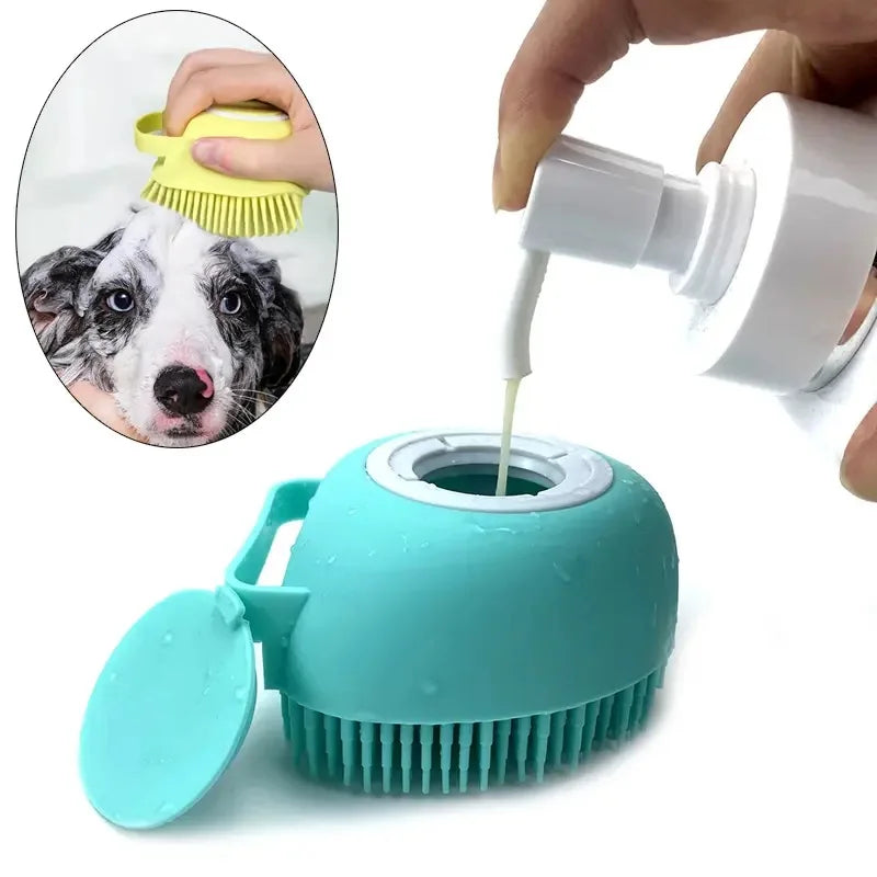Silicone Pet Bathing & Grooming Glove Brush