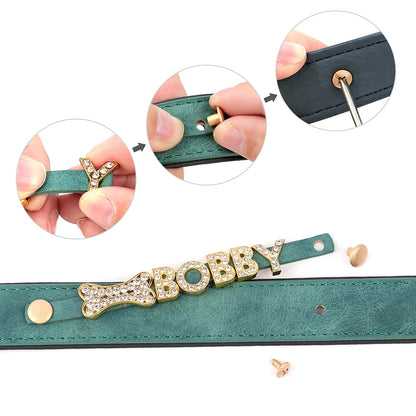 Custom Bling Leather Dog Collar