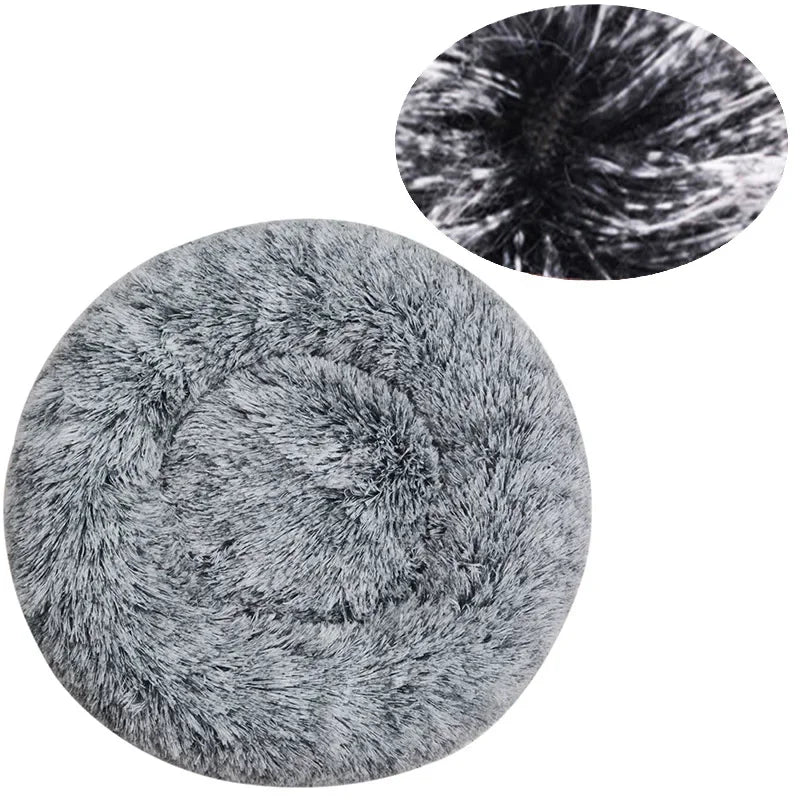 Round Plush Pet Bed – Ultra Soft, Warm, and Washable for Cats & Dogs