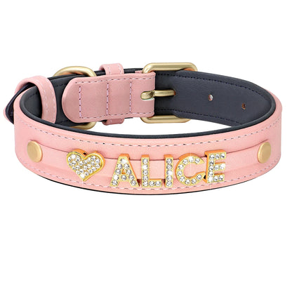 Custom Bling Leather Dog Collar