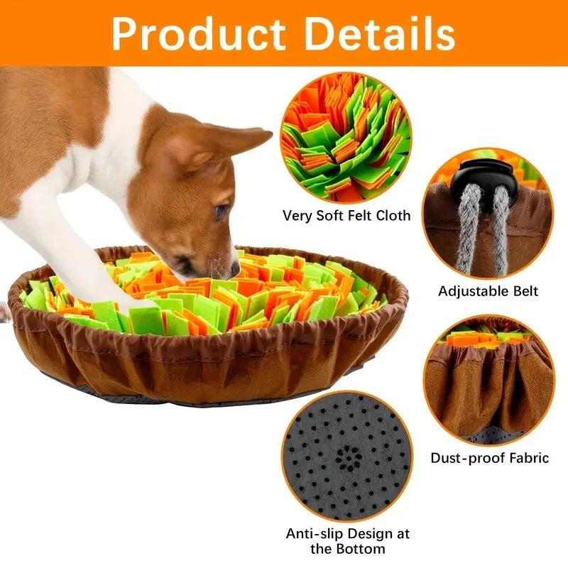 Felt Sniffing Mat for Dogs – Washable, Foldable Slow Feeder & Training Toy