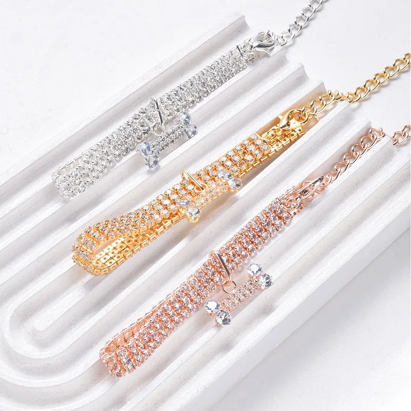 GlimmerBone Luxe - Adjustable Crystal Pet Collar