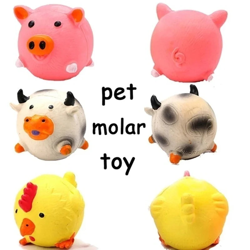 Squeaky Latex Animal Toy for Dogs – Pig, Chicken or Cow