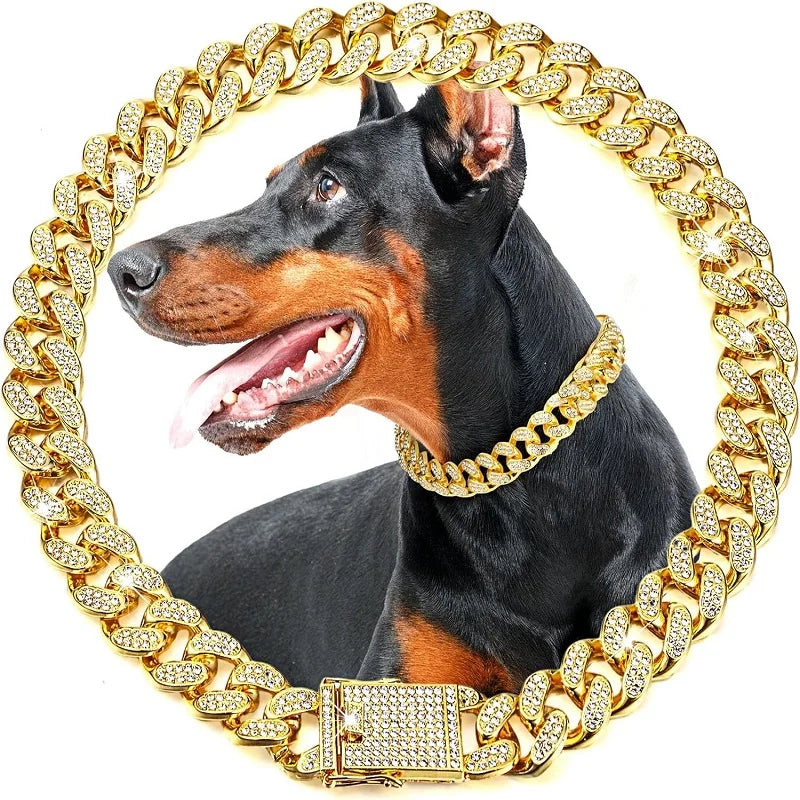 Pawshion Gold Glam Collar
