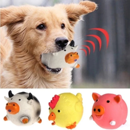 Squeaky Latex Animal Toy for Dogs – Pig, Chicken or Cow