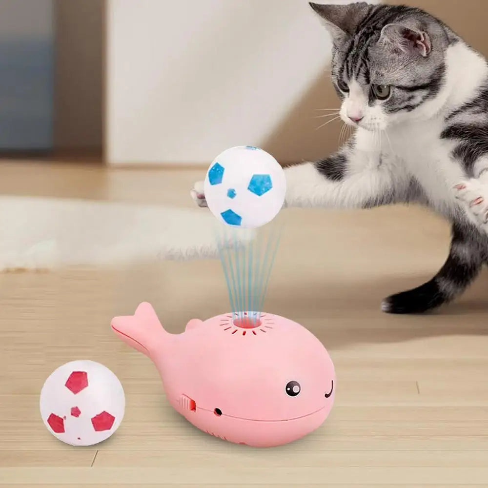 Interactive Floating Ball Cat Toy – Whale-Themed Indoor Fun