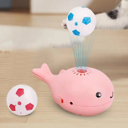 Interactive Floating Ball Cat Toy – Whale-Themed Indoor Fun