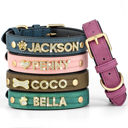 Custom Bling Leather Dog Collar